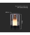 2W LED Akku-Tischleuchte, Bewegungsdimmer - Schwarz/Rauchfarben, 3000K, 360 Grad, elegantes Design