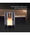 2W LED Akku-Tischleuchte, Bewegungsdimmer - Schwarz/Rauchfarben, 3000K, 360 Grad, elegantes Design