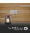 2W LED Akku-Tischleuchte, Bewegungsdimmer - Schwarz/Rauchfarben, 3000K, 360 Grad, elegantes Design