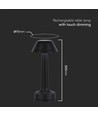 1W wiederaufladbare LED Tischleuchte, 3-in-1 CCT - 5V, 1800mAh, schwarz, Ø9,5 x 22,5 cm