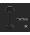 1W wiederaufladbare LED Tischleuchte, 3-in-1 CCT - 5V, 1800mAh, schwarz, Ø9,5 x 22,5 cm