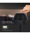 1W wiederaufladbare LED Tischleuchte, 3-in-1 CCT - 5V, 1800mAh, schwarz, Ø9,5 x 22,5 cm
