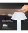 1W LED Tischlampe - D95x225, 3in1, weiß, Gehäuse