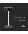 3W wiederaufladbare LED Tischleuchte, 5V - 3-in-1 CCT, Touch dimmbar, schwarz, inkl. USB-Kabel