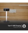 3W wiederaufladbare LED Tischleuchte, 5V - 3-in-1 CCT, Touch dimmbar, schwarz, inkl. USB-Kabel
