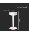 3W LED Tischlampe - D120x255, 3in1, Weiß+Transparente Mittelstange