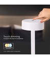 3W LED Tischlampe - D120x255, 3in1, Weiß+Transparente Mittelstange
