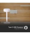 3W LED Tischlampe - D120x255, 3in1, Weiß+Transparente Mittelstange