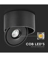 20W Verstellbarer Aufbauspot Ø14,8cm - RA90, 3-in-1 CCT, Schwarz