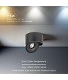 20W Verstellbarer Aufbauspot Ø14,8cm - RA90, 3-in-1 CCT, Schwarz