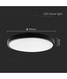24W LED-Deckenleuchte - IP44, Ø29,5cm, schwarzer Rand
