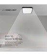 18W LED Deckenleuchte, quadratisch - IP44, schwarzer Rand, 4000K, 1830lm