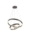 50W LED Designer Pendelleuchte - Double ring, kaffeebraun, 5850lm, 3000K