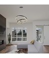 50W LED Designer Pendelleuchte - Double ring, kaffeebraun, 5850lm, 3000K