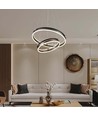50W LED Designer Pendelleuchte - Double ring, kaffeebraun, 5850lm, 3000K