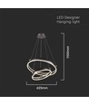50W LED Designer Pendelleuchte - Double ring, kaffeebraun, 5850lm, 3000K