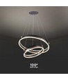 50W LED Designer Pendelleuchte - Double ring, kaffeebraun, 5850lm, 3000K