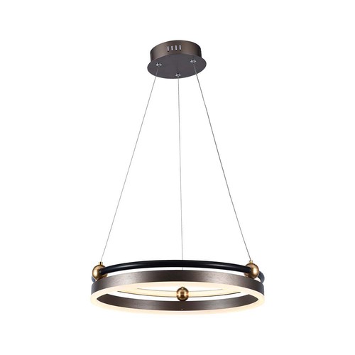 20W LED Designer Pendelleuchte - Einzelring, 3000K, kaffeebraun, 2400lm