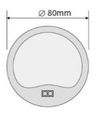 Sono60s Möbelspot Ø6cm - 12V DC, Maße: Ø6 cm, Aufbau, Sensor, gebürsteter Stahl