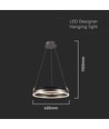 20W LED Designer Pendelleuchte - Einzelring, 3000K, kaffeebraun, 2400lm