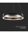 20W LED Designer Pendelleuchte - Einzelring, 3000K, kaffeebraun, 2400lm