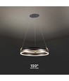 20W LED Designer Pendelleuchte - Einzelring, 3000K, kaffeebraun, 2400lm