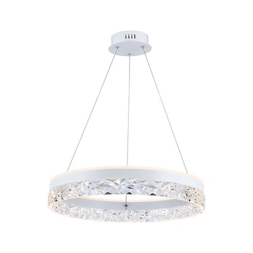 25W LED Designer Pendelleuchte, Ø50cm - Ring Design, weiß, 3000lm, 3000K, warmweiß