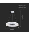 25W LED Designer Pendelleuchte, Ø50cm - Ring Design, weiß, 3000lm, 3000K, warmweiß