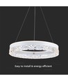 25W LED Designer Pendelleuchte, Ø50cm - Ring Design, weiß, 3000lm, 3000K, warmweiß