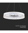 25W LED Designer Pendelleuchte, Ø50cm - Ring Design, weiß, 3000lm, 3000K, warmweiß
