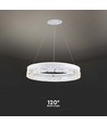 25W LED Designer Pendelleuchte, Ø50cm - Ring Design, weiß, 3000lm, 3000K, warmweiß