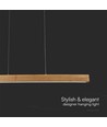 12W LED Pendelleuchte aus Holz - 4000K, 80cm, inkl. Leuchtmittel