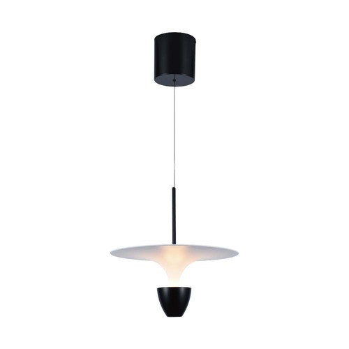 9W LED Designer Pendelleuchte - 3000K, 1000lm, weiß/schwarz, höhenverstellbar, inkl. Leuchtmittel