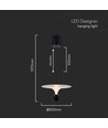 9W LED Designer Pendelleuchte - 3000K, 1000lm, weiß/schwarz, höhenverstellbar, inkl. Leuchtmittel