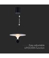9W LED Designer Pendelleuchte - 3000K, 1000lm, weiß/schwarz, höhenverstellbar, inkl. Leuchtmittel