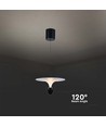 9W LED Designer Pendelleuchte - 3000K, 1000lm, weiß/schwarz, höhenverstellbar, inkl. Leuchtmittel
