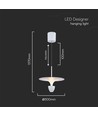 9W LED Pendelleuchte - 30x320x100cm, 1000lm, 3000K, weiß/graues Gehäuse