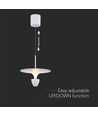 9W LED Pendelleuchte - 30x320x100cm, 1000lm, 3000K, weiß/graues Gehäuse