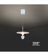 9W LED Pendelleuchte - 30x320x100cm, 1000lm, 3000K, weiß/graues Gehäuse