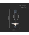9W LED Pendelleuchte - 1000lm, 3000K, weiß-graues Gehäuse, 30x320x100cm