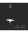 9W LED Pendelleuchte - 1000lm, 3000K, weiß-graues Gehäuse, 30x320x100cm