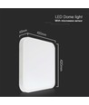 36W LED-Deckenleuchte - Mikrowellensensor, 4000K, Quadrat, Weißer Rahmen, IP44