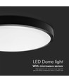 18W LED Sensorleuchte - IP44, Ø29,5cm, schwarzer Rand, inkl. Sensor, Fernbedienung & Leuchtmittel