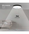 18W LED Sensorleuchte - IP44, Ø29,5cm, schwarzer Rand, inkl. Sensor, Fernbedienung & Leuchtmittel