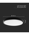 36W LED Sensorleuchte - Ø42cm, IP44, schwarzer Rand, Mikrowellensensor