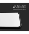 18W LED-Deckenleuchte - Mikrowellensensor, 4000K, quadratisch, schwarzer Rahmen, IP44