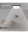 18W LED-Deckenleuchte - Mikrowellensensor, 4000K, quadratisch, schwarzer Rahmen, IP44