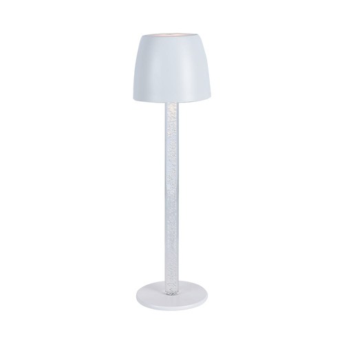 3W wiederaufladbare LED Tischleuchte, Touch dimmbar - 310lm, 3000K, schwarz/transparent, Höhe 37cm