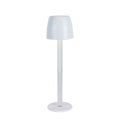 3W wiederaufladbare LED Tischleuchte, Touch dimmbar - 310lm, 3000K, schwarz/transparent, Höhe 37cm