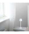 3W wiederaufladbare LED Tischleuchte, Touch dimmbar - 310lm, 3000K, schwarz/transparent, Höhe 37cm